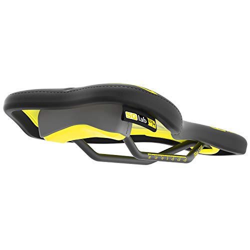 SQlab 611 Ergowave Active Flow Yellow Ed. LIM. S-Tube, 13 cm Sillín, Adultos Unisex, Negro-Verde