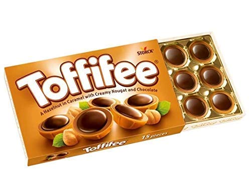 Storck "Toffifee" Avellanas enteras cubiertas de caramelo con crema de avellanas y chocolate - 1 x 125 gramos