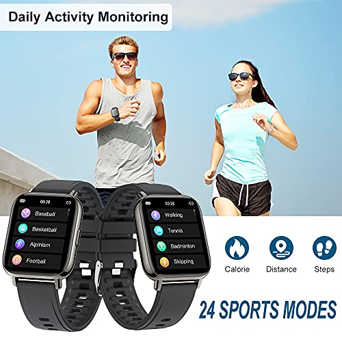 Sudugo Smartwatch, 1,69" Táctil Reloj Inteligente Hombre Mujer, Reloj Deportivo con 24 Modos Deportivos, Pulsómetro, Monitor de Sueño, Podómetro, Pulsera Actividad Impermeable IP67 para iOS Android