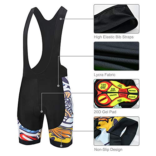 SUHINFE Traje Ciclismo Hombre para Verano, Ciclismo Maillot y Culotte Ciclismo Culote Bicicleta con 5D Gel Pad para Deportes al Aire Libre Ciclo Bicicleta, XL