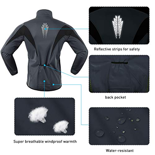 SUKUTU Chaqueta de Ciclismo para Hombre, Impermeable, a Prueba de Viento, Jersey de Bicicleta, Abrigo térmico cálido MTB, Rompevientos