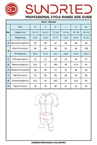 SUNDRIED Hombres Pro Traje de manga corta Trisuit Triatlón Ironman mejor para Racing Tri Suit (Negro, L)