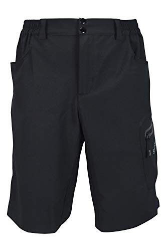 SUNDRIED para Hombre de la montaña Pantalones de Ciclista Gama Pro MTB Ropa de Ciclo (L, Negro)