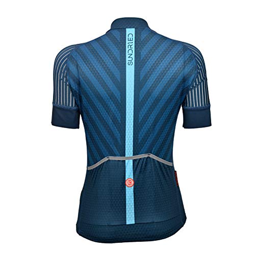 SUNDRIED Womens Pro Rango de Ciclo de Jersey de la Bici Jersey de la Bici del Camino Desgaste del Ciclo Bicicleta de montaña Camisas (Azul, XS)