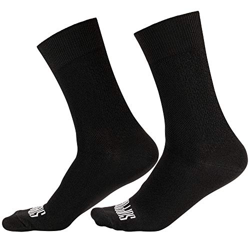 Support, calcetines de ciclismo para hombre, superligeros, tecnología transpirable, de fibra antideslizante, unisex, accesorios de ciclismo, senderismo, escalada color negro, 42 – 44 EU