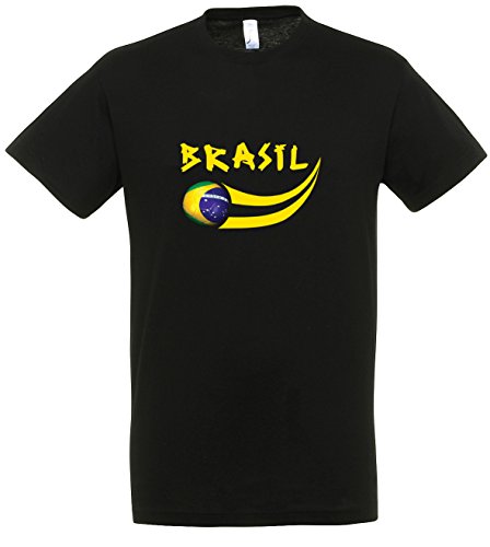 Supportershop Brasil Fan Camiseta, Hombre, Negro, XL