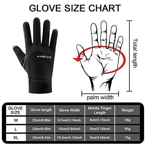 TAGVO Guantes Deportivos De Invierno Guantes De Ciclismo Antideslizantes Impermeables y a Prueba De Viento Guantes De Trabajo Al Aire Libre Guantes Portátiles para Correr Ajuste Ceñido Super Grip