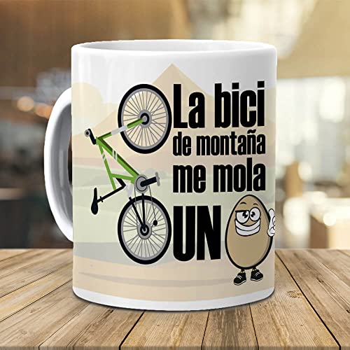 Taza La Bici de montaña me Mola un Huevo.