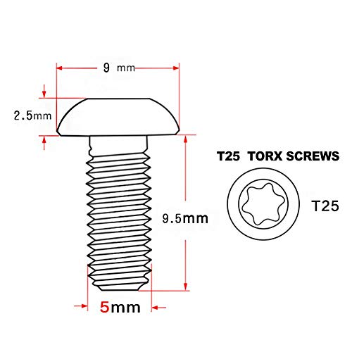 Teabelle Pernos de Rotor de Freno de Disco de Bicicleta de Montaña, Tornillos M5 de 12mm, Tornillos de Acero Inoxidable T25, Tornillos Torx para Bicicleta, Equipo de Ciclismo 15 pcs