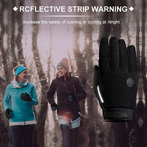 TEUEN Guantes Ciclismo Dedos Largos Guantes MTB con Pantalla Táctil Guantes Bicicleta Montaña para Hombre Mujer Guantes De Ciclismo con Acolchadas De Gel (Nuevo Negro, L-Grande)