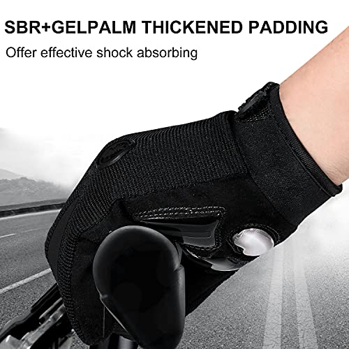 TEUEN Guantes Ciclismo Dedos Largos Guantes MTB con Pantalla Táctil Guantes Bicicleta Montaña para Hombre Mujer Guantes De Ciclismo con Acolchadas De Gel (Nuevo Negro, L-Grande)