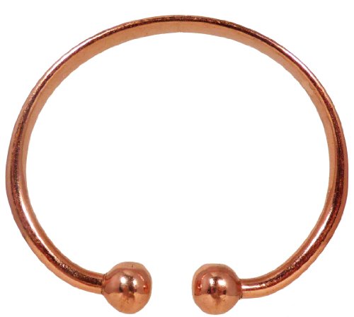 The Online Bazaar Juego de Pulsera de Torques de Terapia de Cobre Magnético y Anillo de Cobre Magnético Grabado para Hombres o Mujeres - Anillo Mediano: 19-21mm