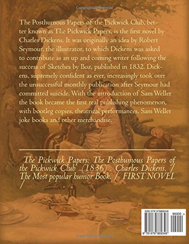 The Pickwick Papers: The Posthumous Papers of the Pickwick Club (1836) . Charles Dickens. / The Most popular humor Book. / FIRST NOVEL /