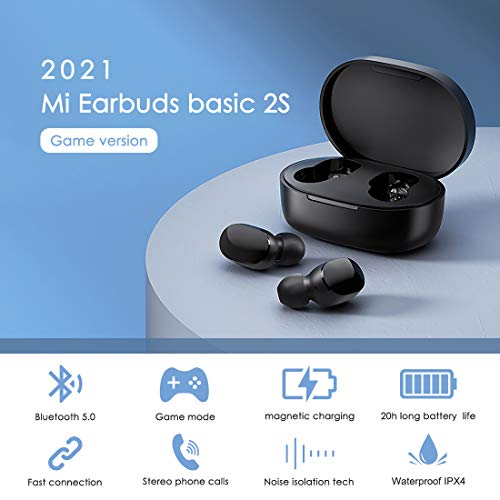 Timoom-tech Xiaomi Original Mi True Wireless Earbuds Basic 2S, Modo de Juego de Auriculares inalámbricos xiaomi, Bluetooth 5.0 Baja latencia Redmi Airdots 2S estéreo HI-FI con micrófono