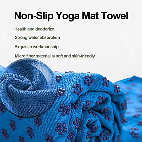 Toalla de Esterilla de Yoga, Esterilla de Almacenamiento portátil Toalla de Esterilla de Ejercicio Tecnología Profesional de fabricación sin Costuras para Yoga para Yoga de montaña para(Azul)