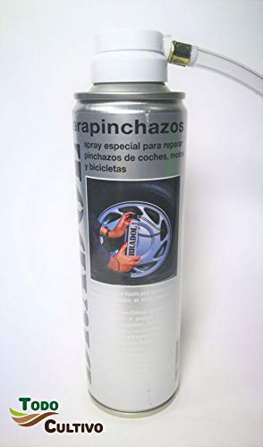 Todo Cultivo Bradol antipinchazo. Pack de 3 Unidades. Spray repara pinchazos valido para Coches, Motos y Bicicletas. Destaca por la sencillez de su manejo.