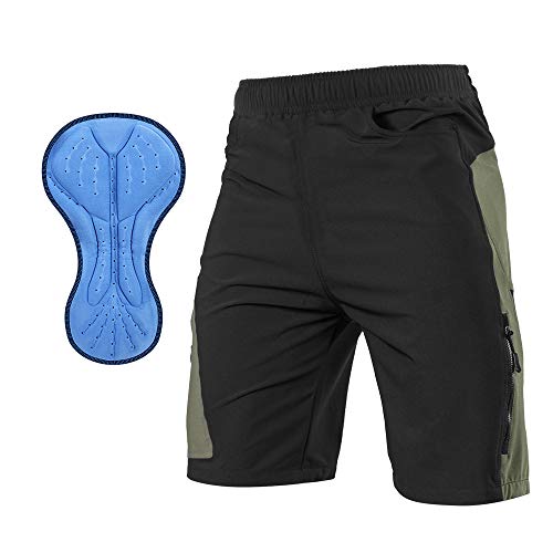 TOM SHOO Pantalones Cortos de MTB, Pantalones Cortos de Ciclismo para Hombre con Acolchados en 3D y 21 Bolsillos para Deporte al Aire Libre y Ciclismo