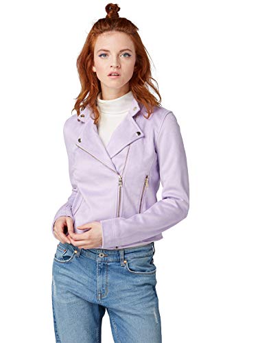 TOM TAILOR Denim Kunstlederjacke im Wildlederlook Chaqueta, Violeta (Lavender 15614), S para Mujer