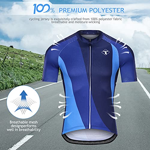 TOMSHOO Ropa de Ciclismo MTB, Traje Ciclismo Hombre, Maillots de Ciclismo Verano, Manga Corta y Pantalones Cortos con 19D Gel Acolchados para Bicicleta MTB Deportes