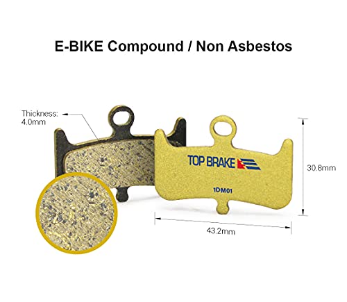 Top Brake Pastillas de Freno de Disco de Bicicleta para Hayes Dominion A4 (Premium E+ - Dorado)