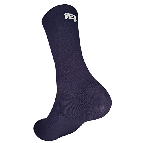 TopActive | Calcetines de Ciclismo Altos para Hombres y Mujeres | Calcetines Deportivos de Ciclismo Transpirables para Montaña, Spining, Ciclismo de Ruta | Pack de 3 | Blanco - Azul - Negro | 42-44