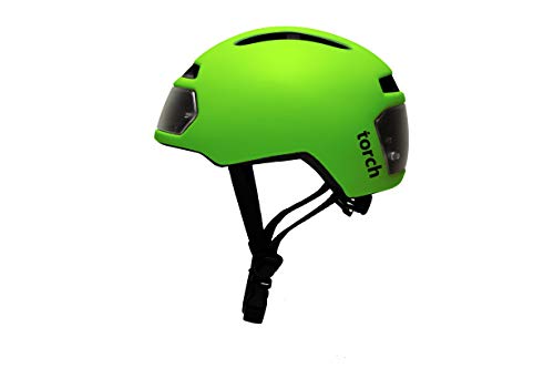 Torch T2 Casco De Bicicleta Con Luces Integradas Verde Fresco