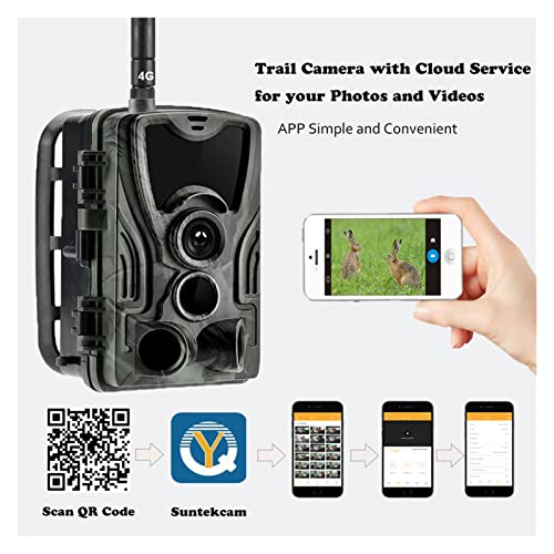 Trail camera Gratis APP 4G Cámara de senderos for monitoreo de vida silvestre 2k 30mp Vigilancia de la caza de la vida silvestre Cámaras inalámbricas celulares HC801 Más ( Color : E-U )