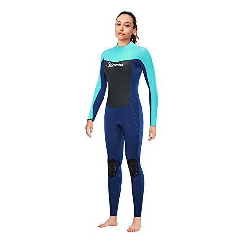 Traje de Neopreno para Mujer 3mm Neopreno Mantener Caliente Trajes de Surf Manga Larga con Cremallera Frontal Traje de Baño para esnórquel, Buceo, natación, Surf