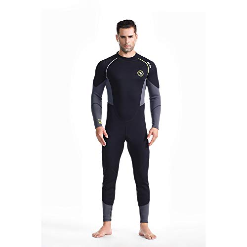 Traje de Neopreno ZCCO para Hombre Ultra Stretch 1.5 mm Traje de baño de Neopreno, Traje de Buceo de Cuerpo Completo con Cremallera en la Espalda, Una Pieza para esnórquel, Buceo(Negro, L)