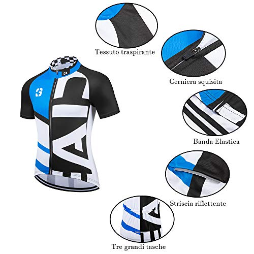 Traje Equipacion Ciclismo Hombre Verano Maillot Ciclista Manga Corta con Corto con 3D Gel Pad Ciclista Hombre Verano