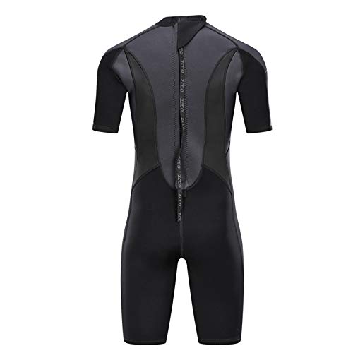 Trajes de Neopreno de 3 mm para Hombres, de Neopreno Premium con Cremallera Trasera, Trajes de Buceo Cortos para Surf, Snorkel, piragüismo, Pesca submarina, Piel de Buceo(Negro L)