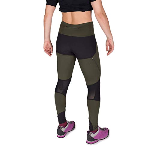 TRANGO Pant. Largo Aspiring Pantalón Deportivo, Verde Oscuro/Negro, S para Mujer