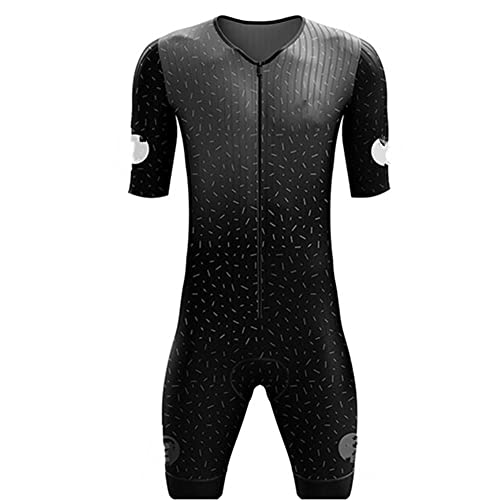 Triatlón con triatlón para hombres, traje de una pieza, ciclismo/triatlón, traje de manga corta de manga corta, traje de jersey de bicicleta (Color : D, Size : SMALL)