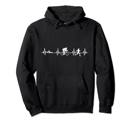 Triatlón Heartbeat I Idea del triatlón I Triatlón Sudadera con Capucha