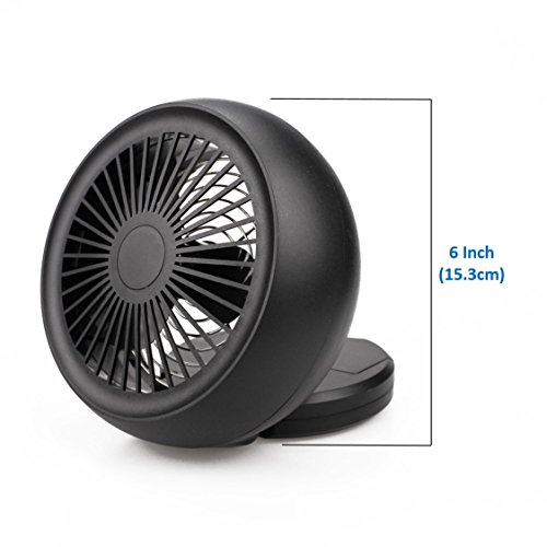 TRIPRO Ventilador Personal del Mini Escritorio portátil de la Mesa USB, 6 Pulgadas, USB o AA con Pilas, Silencio Adicional Negro