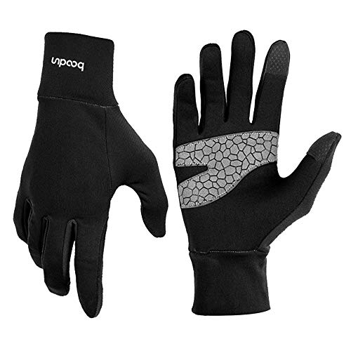 TRIWONDER Guantes de Invierno Niños con Pantalla Táctil Guantes Deportivos para Correr Ciclismo Bicicleta (Negro, M (7-8 años))