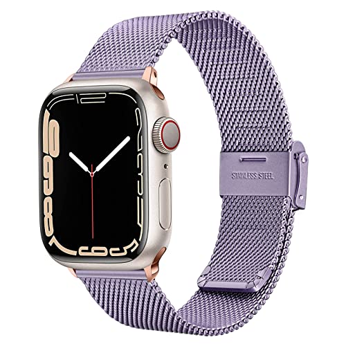 TRUMiRR Correa de Reloj Compatible con 40mm 38mm Apple Watch Hombres Mujeres, Correa de Reloj de Acero Inoxidable Pulsera de Malla Tejida con Pulsera para iWatch Apple Watch SE Series 6 5 4 3 2 1