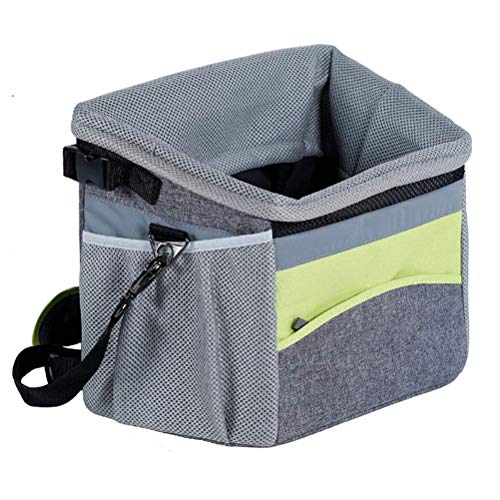 TTBD Portable Cesta Perro Bicicleta, Bicicletas Perro Frente del Portador con El Pequeño Perro Bolsillos De Los Asientos Llevan La Cesta De La Bici Bolsa Al Aire Libre (Gris)