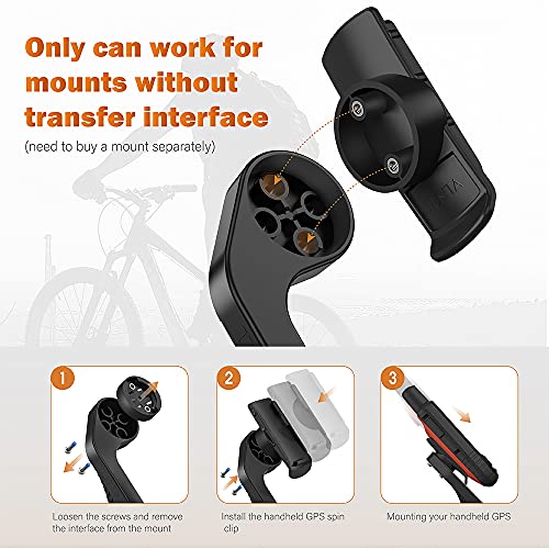 TUSITA [2 Piezas Mounts Soporte Adapter Compatible con Garmin inReach, eTrex, GPSMAP, Oregon, Alpha, Rino Serie - La Sustitución del Soporte del Sostenedor De La Bicicleta De Navegación GPS Soporte