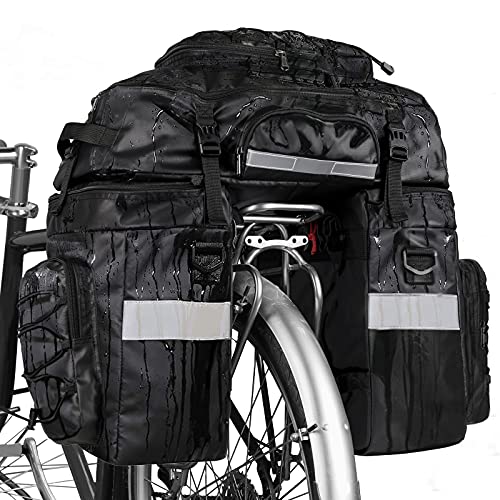 UBORSE Bolsa Alforja para Bicicleta 65L Bolsa Portabicicletas Trasera Impermeable 3 en 1 Bolsa Portaequipajes para Ciclismo Bolsa de Bicicleta MTB Mountain Road