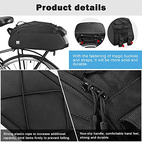 UBORSE Bolsa para Alforjas para Bicicleta Impermeable Bolso para Asiento Trasero de la Bicicleta Multifuncional Bolsa de Asiento Trasero con Funda para la Lluvia