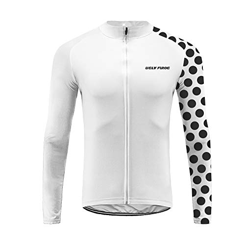 UGLY FROG Invierno Traje Jerseys de Ciclismo para Hombre,Conjunto Ropa de Ciclo,or Pantalones Acolchados Top + 20D de Manga Larga Pantalones,A Prueba de Viento, Transpirable y Que Absorbe El Sudor