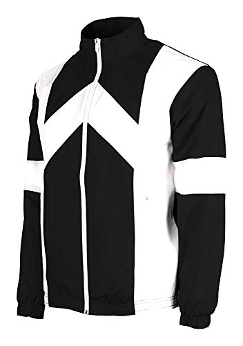 Umbro Panelled FZ Windbreaker Cortavientos, Negro, Blanco, XL Unisex Adulto