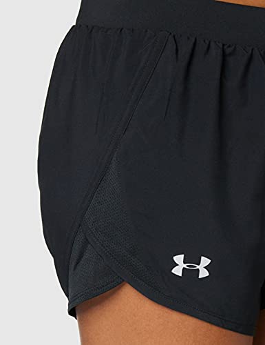 Under Armour Fly By 2.0, shorts deportivos, shorts de mujer mujer, Negro (Black / Black / Reflective) , S