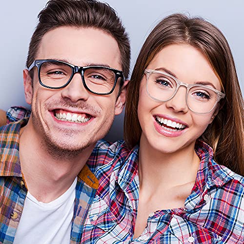 URAQT Gafas Luz Azul, 2 Pack Gafas de Ordenador, Antifatiga Gafas Anti-Azules de Gaming, Gafas de Lectura Lentes Transparente, Gafas con Filtro de Luz Azul Bloqueo para Hombre y Mujer