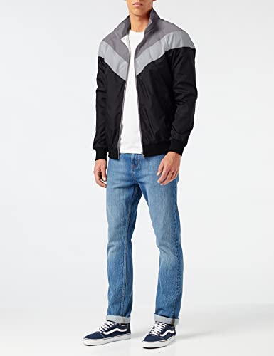 Urban Classics Arrow Zip Jacket Chaqueta, Multicolor (Blk/Darkgrey/Lightgrey 860), M para Hombre