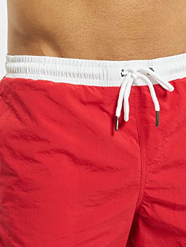 Urban Classics Bañador Retro Pantalones Cortos, Rojo, L para Hombre