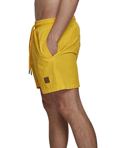 Urban Classics Block Swim Shorts Bañador de natación, Amarillo (Cromo), Medium para Hombre