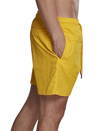 Urban Classics Block Swim Shorts Bañador de natación, Amarillo (Cromo), Medium para Hombre