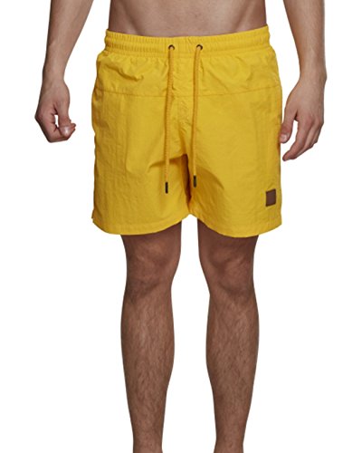 Urban Classics Block Swim Shorts Bañador de natación, Amarillo (Cromo), Medium para Hombre